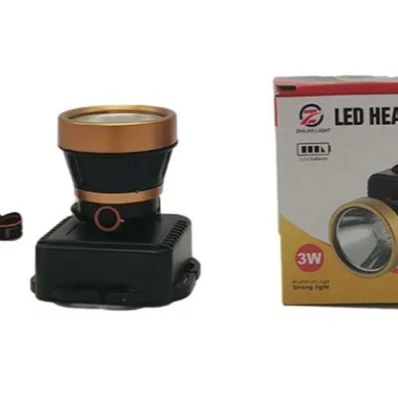 Lampe frontale sèche à piles AA en plastique