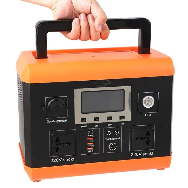 Batterie de stockage d'énergie, centrale électrique portable avec lumière LED, batterie solaire, banque d'alimentation mobile d'urgence, camping, pêche, 500W