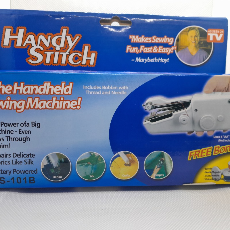 Mini Machine à Coudre Portative Handy Stitch - Léger, Pratique et Complet avec Accessoires (8 Bobines, Aiguilles, Épingles, etc.)