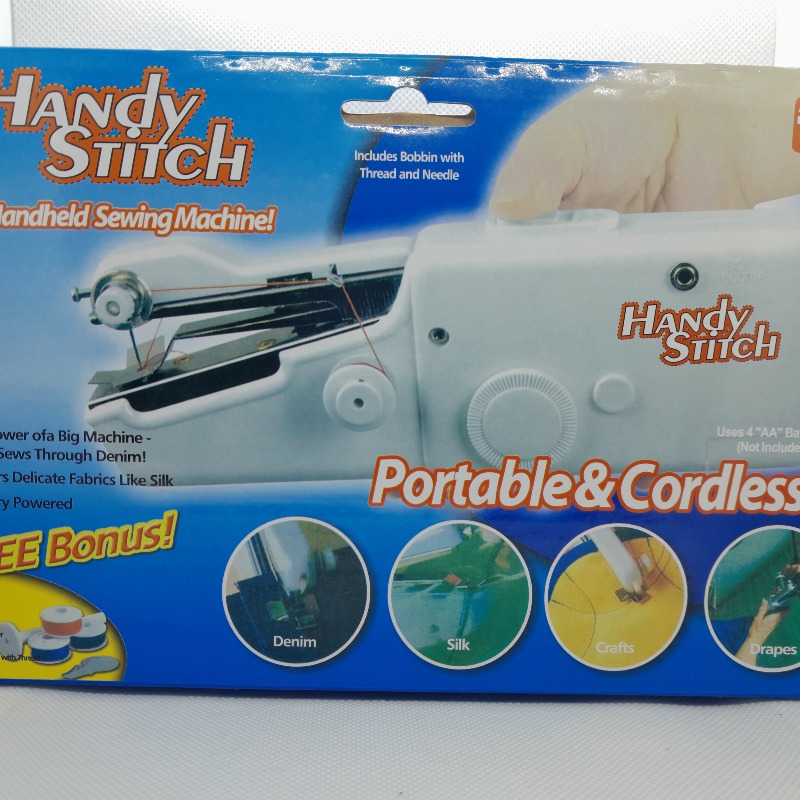 Mini Machine à Coudre Portative Handy Stitch - Léger, Pratique et Complet avec Accessoires (8 Bobines, Aiguilles, Épingles, etc.)