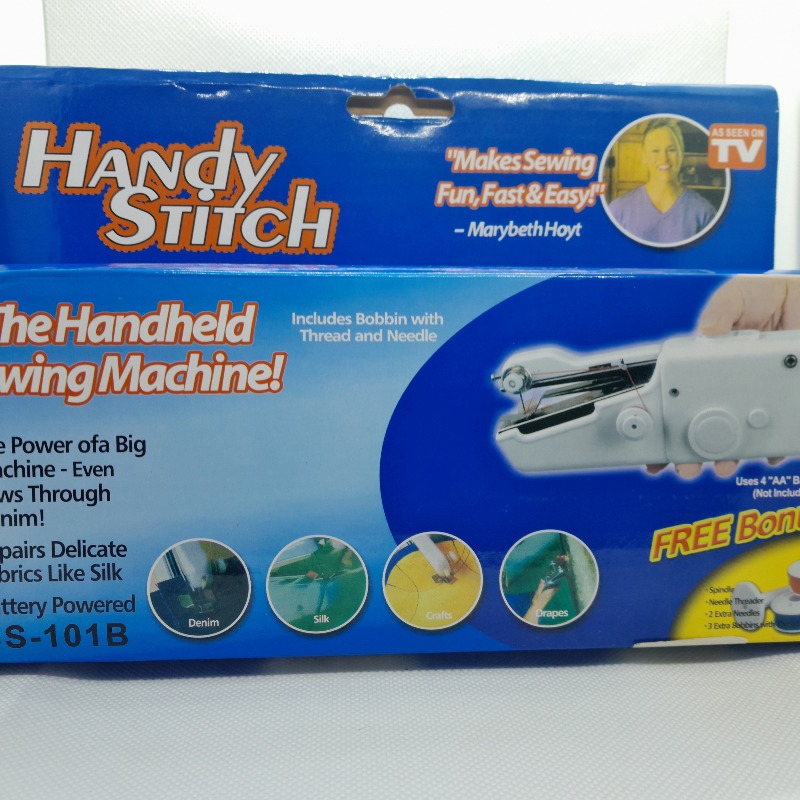 Mini Machine à Coudre Portative Handy Stitch - Léger, Pratique et Complet avec Accessoires (8 Bobines, Aiguilles, Épingles, etc.)