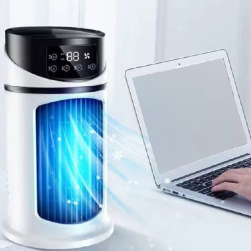 Mini ventilateur de refroidissement portable USB, refroidisseur d'air par évaporation personnelle, humidificateur pour la maison, le bureau, la chambre, 6 vitesses, minuterie 2-8H