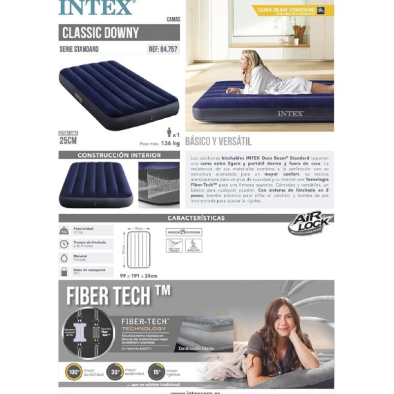 191x91x25cm Matelas Gonflable 1 place ) Moyen sans pompe