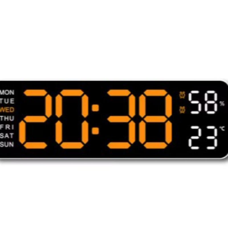 Horloge murale numérique à LED, petit écran, réveil à piles, température, date et semaine, bureau et horloge murale