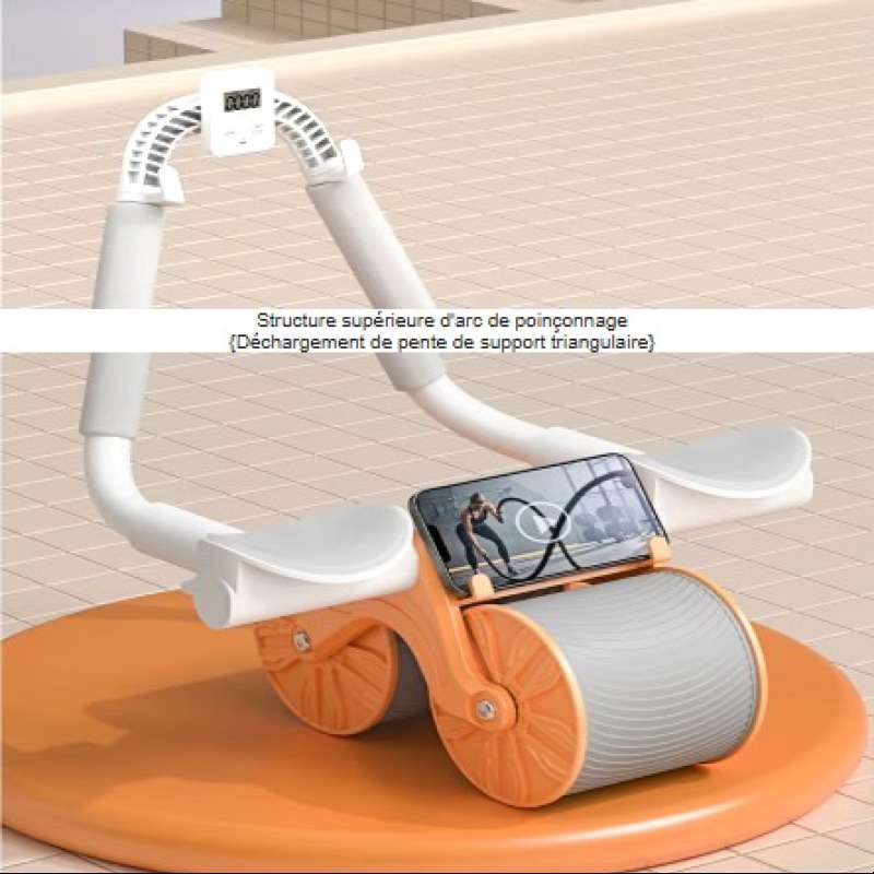 Roulette D'exercice pour Abdominaux,Roue Abdominale À Rebond Automatique