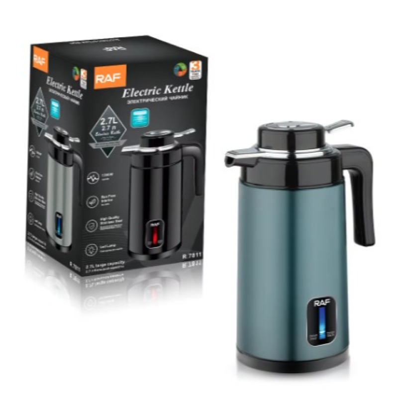 -Bouilloire électrique en acier inoxydable, grande capacité 2,7 L, 3 documents, mise hors tension automatique, conservation de la chaleur