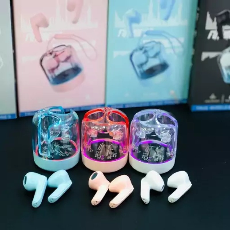Écouteurs sans fil, Écouteurs intra-auriculaires avec Affichage LED transparent