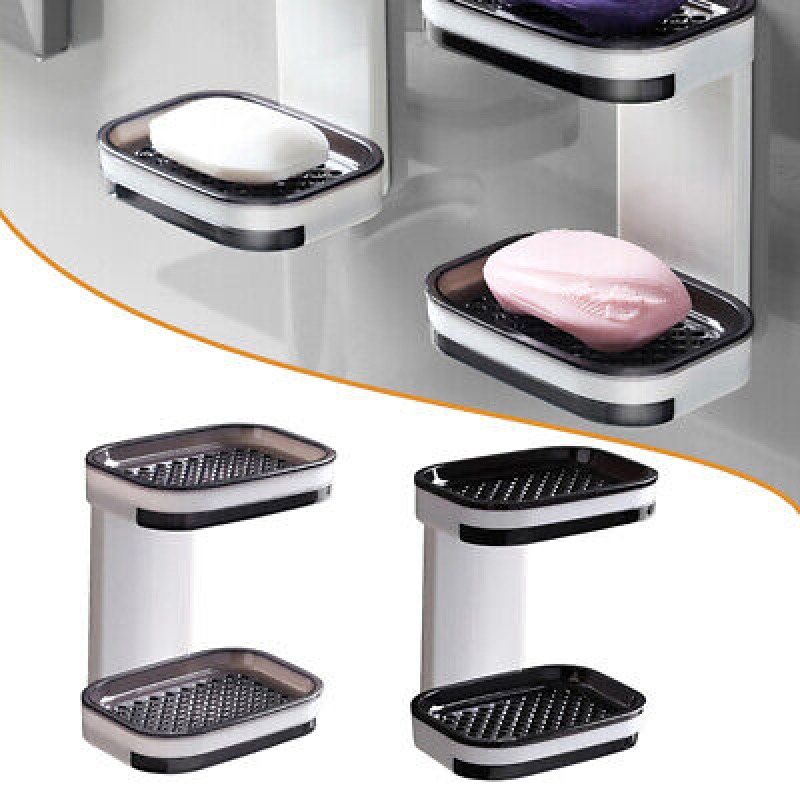 Boîte à savon à double niveau porte-savon porte-savon salle de bain douche drain plateau housse