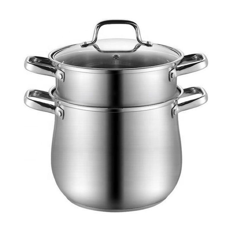 Ensemble de casseroles doubles pour les cuisson a vapeur en aluminium durables de 18 à 24 pouces en stock