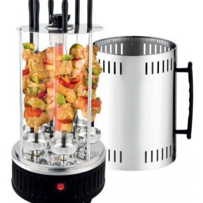 RAF Barbecue électrique Poêle à bois Grill Cuisine Métal Acier inoxydable Outil de cuisson Brochettes électriques