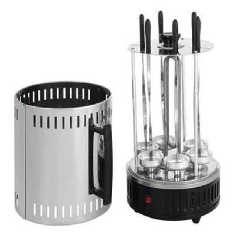 RAF Barbecue électrique Poêle à bois Grill Cuisine Métal Acier inoxydable Outil de cuisson Brochettes électriques
