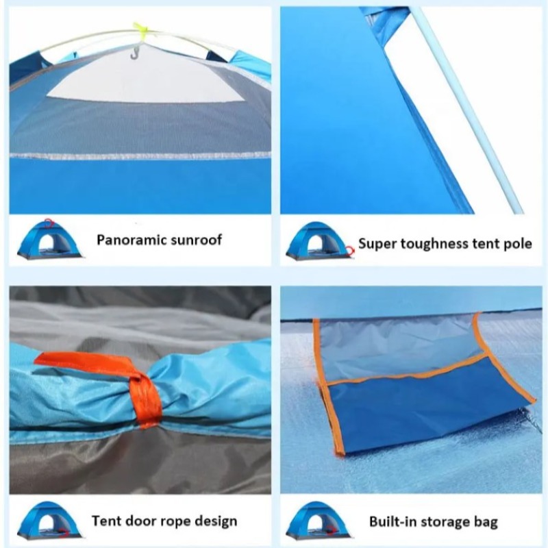 Tente  4 places de camping extérieure automatique et étanche pour la famille