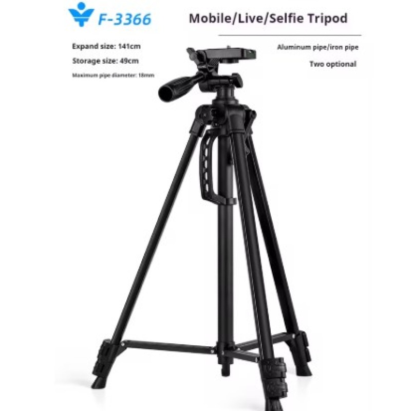 Trépied professionnel pour téléphone portable F3366T trépied pour téléphone portable trépied pour appareil photo avec veilleuse de pêche