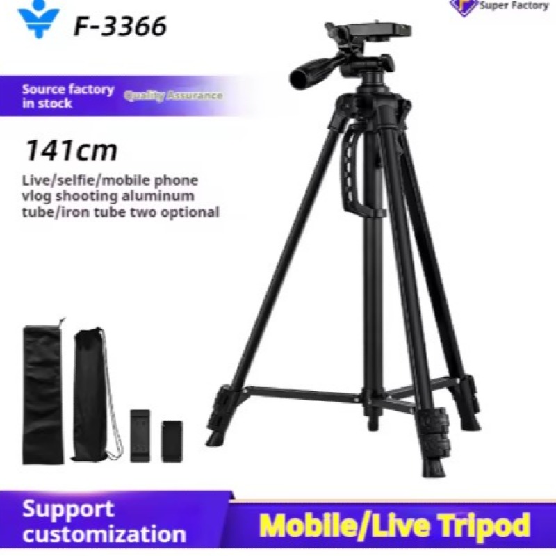 Trépied professionnel pour téléphone portable F3366T trépied pour téléphone portable trépied pour appareil photo avec veilleuse de pêche