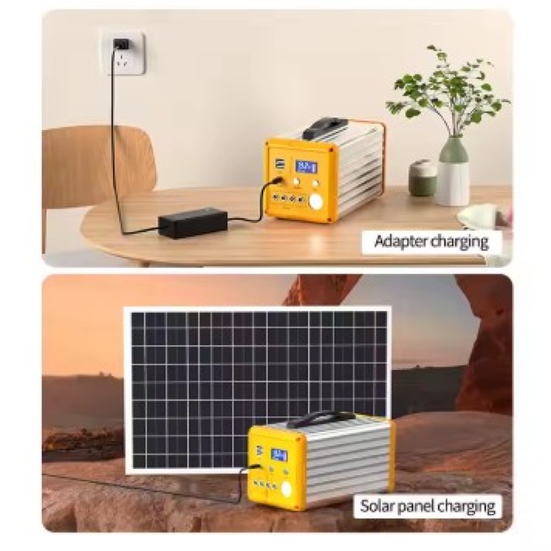Batterie de stockage d'énergie, centrale électrique portable avec lumière LED, batterie solaire, banque d'alimentation mobile d'urgence, camping, pêche,  300W