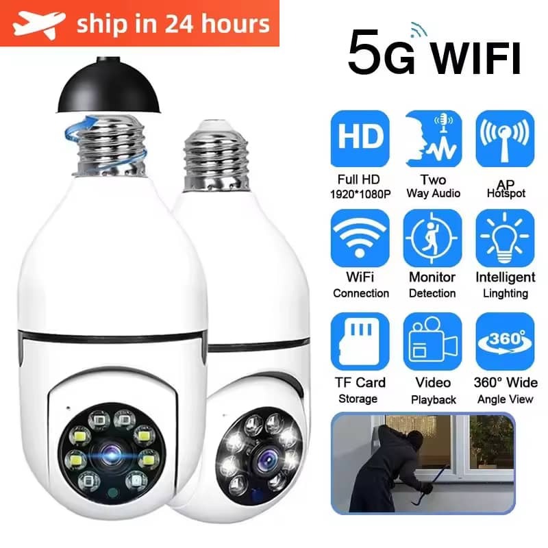 Camera Ampoule Wifi avec rotation 360°, surveillance a distance
