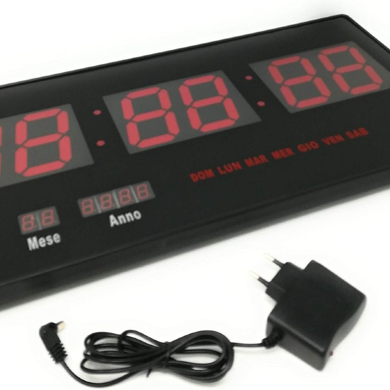 Horloge numérique murale 46/22cm à LED ultra plat Slim pour magasins maison Bureaux
