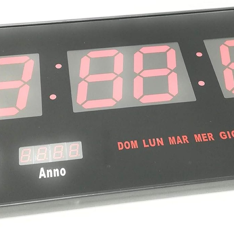 Horloge numérique murale 36/15cm à LED ultra plat Slim pour magasins maison Bureaux