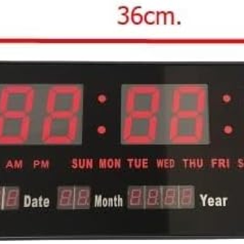 Horloge numérique murale 36/15cm à LED ultra plat Slim pour magasins maison Bureaux