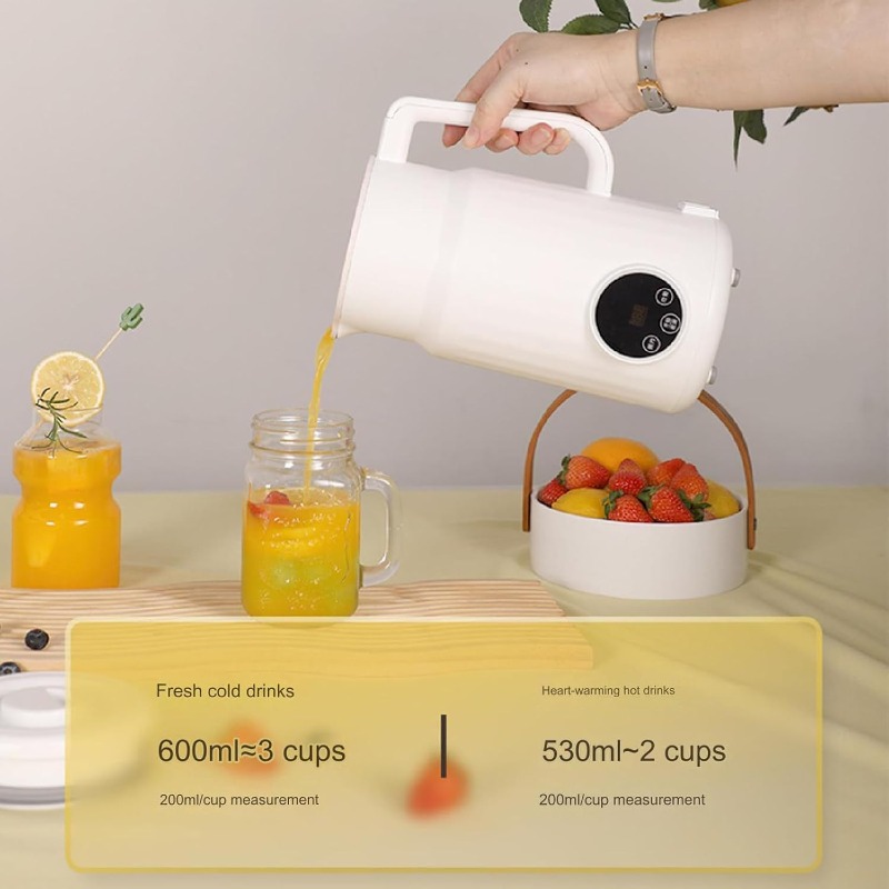 Les-Theresa 1000Ml Machine  Appareil Lait Soja avec 10 Lames de Feuilles, Machine à Lait de Soja avec Démarrage , pour les Fruits, les Noix, les Graines de Soja