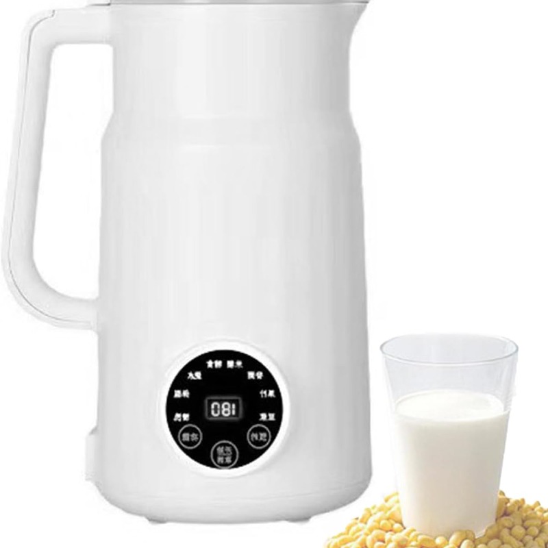 Les-Theresa 1000Ml Machine  Appareil Lait Soja avec 10 Lames de Feuilles, Machine à Lait de Soja avec Démarrage , pour les Fruits, les Noix, les Graines de Soja