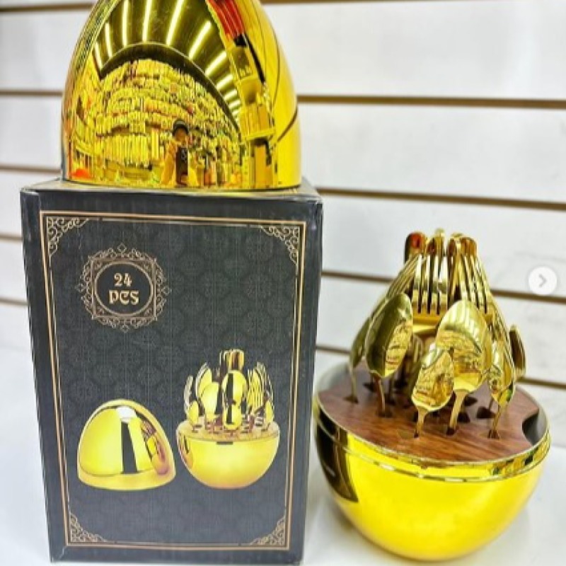 Ensemble Cuillère Royal doré avec support  - VIP - 24 Pcs