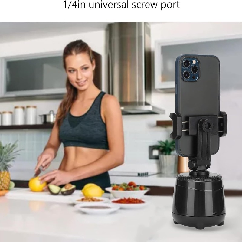 Support de Téléphone de Suivi à 360 °, Support de Téléphone à Capteur de Mouvement AI Réglable, Durée de Vie de 3000 MAh 8H, Suivi du Visage et du Corps pour la Prise de Vue Vlog, la Prise de Photos,
