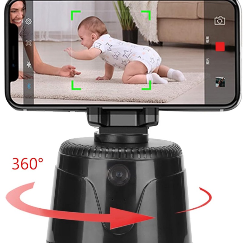 Support de Téléphone de Suivi à 360 °, Support de Téléphone à Capteur de Mouvement AI Réglable, Durée de Vie de 3000 MAh 8H, Suivi du Visage et du Corps pour la Prise de Vue Vlog, la Prise de Photos,