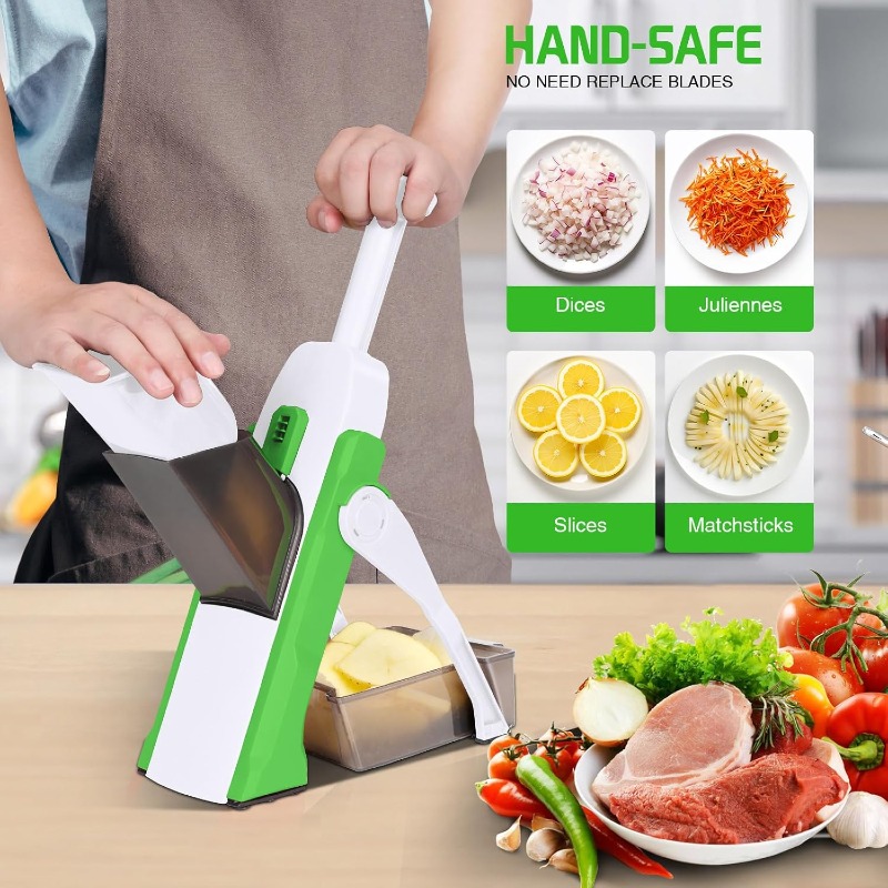 Mandoline de Cuisine Manuelle Professionnelle, Épaisseur Réglable , Tranche de Légumes Verticale pour Pommes de Terre, Oignons