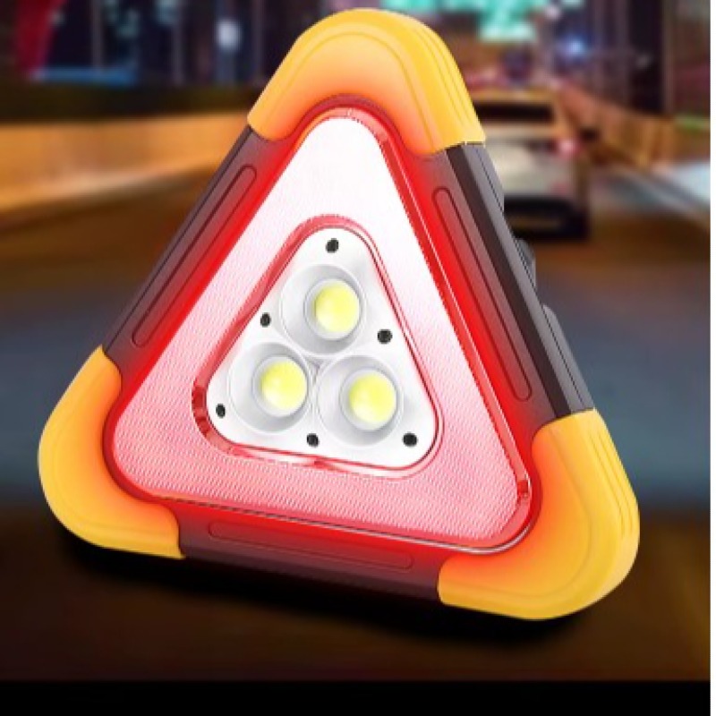 Triangle d'avertissement de panne d'urgence de voiture Portable trois en un pour trépied de voiture avec éclairage LED et Port de chargement USB