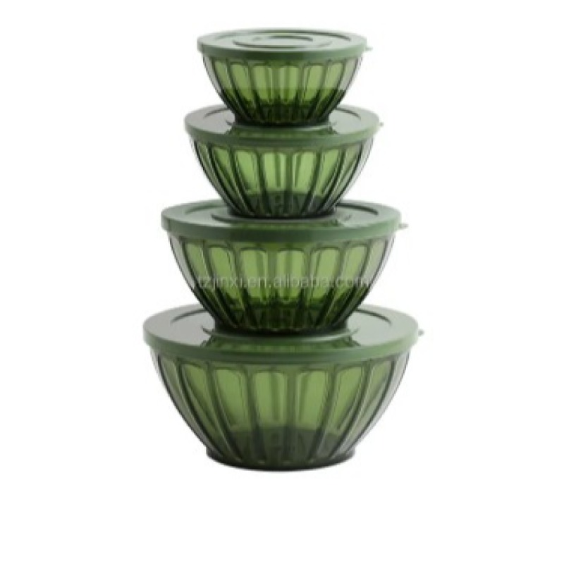 Ensemble de 4 bols de mélange transparents bols en plastique cristal pour salade