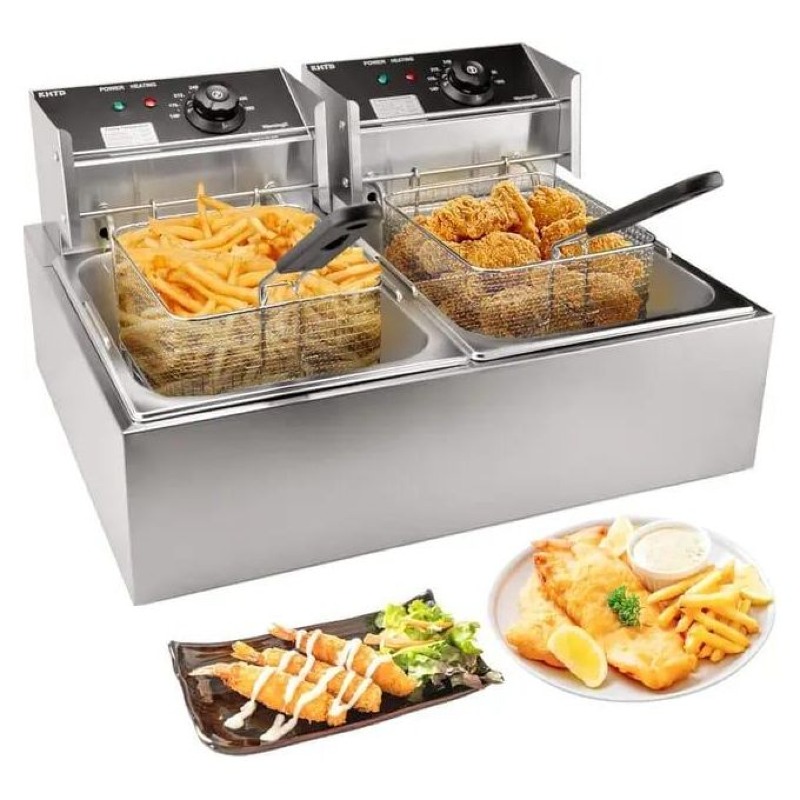 Friteuse électrique Commerciale Et Familiale 2 Feux 12 LITRES