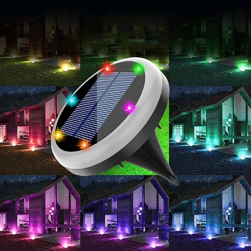 Lot de 4 lampes solaires de jardin à 8 LED  