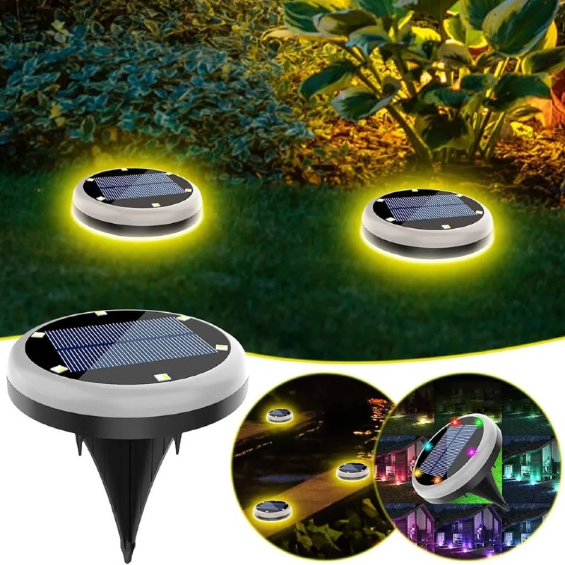 Lot de 4 lampes solaires de jardin à 8 LED  