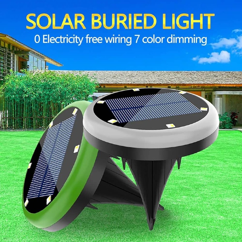 Lot de 4 lampes solaires de jardin à 8 LED  