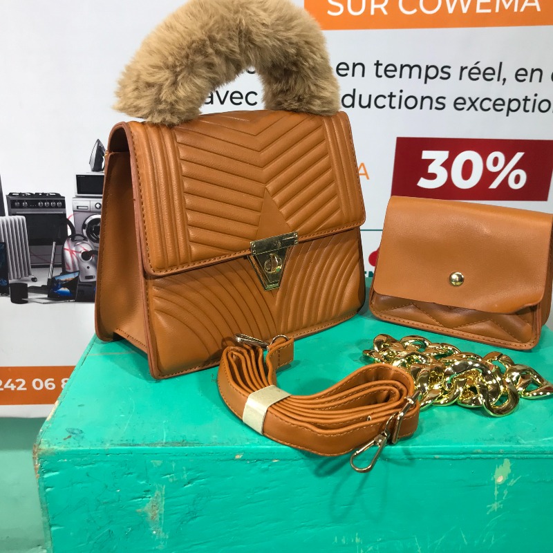 Sac main KIPIALA, manche en fourrure, avec portefeuille et double fil, très tendance