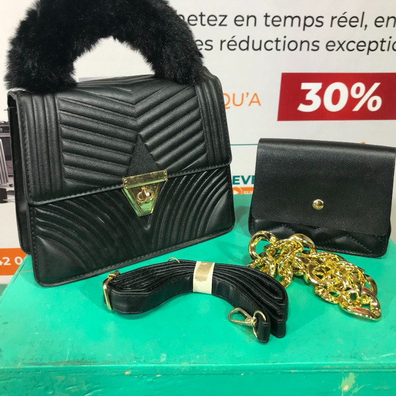 Sac main KIPIALA, manche en fourrure, avec portefeuille et double fil, très tendance