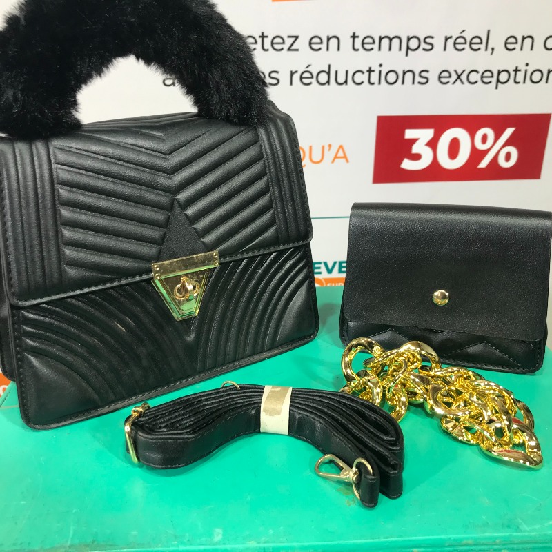 Sac main KIPIALA, manche en fourrure, avec portefeuille et double fil, très tendance