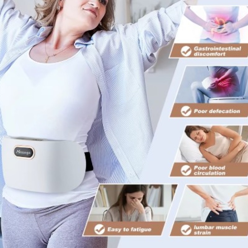 Masseur lombaire chauffant | Équipement de massage du dos,Masseur menstruel avec fonction utérus chaud, ceinture de massage automatique pour les voyages