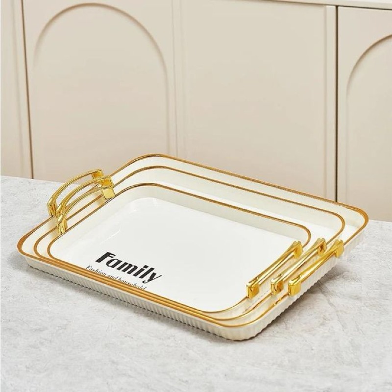 Ensemble de 3 Plateaux de service rectangulaire