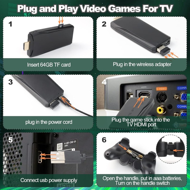 Redécouvrez les jeux classiques avec 9 émulateurs intégrés, plus de 20 000 jeux, sortie HDMI 4K et manette sans fil 2,4 GHz