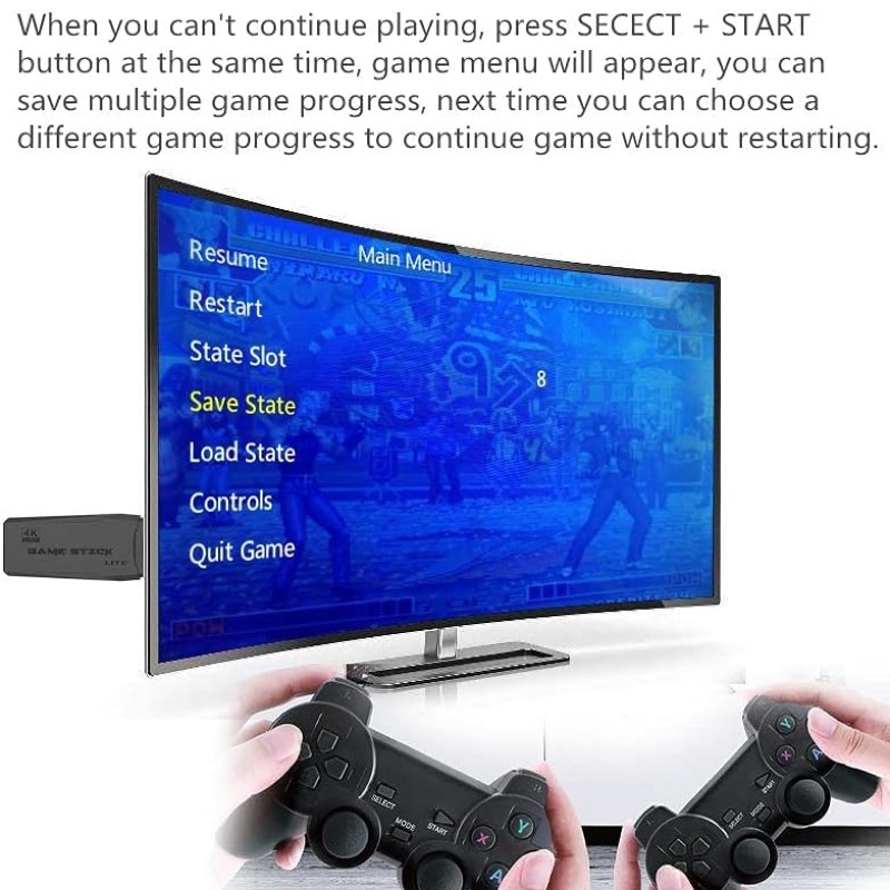 Redécouvrez les jeux classiques avec 9 émulateurs intégrés, plus de 20 000 jeux, sortie HDMI 4K et manette sans fil 2,4 GHz
