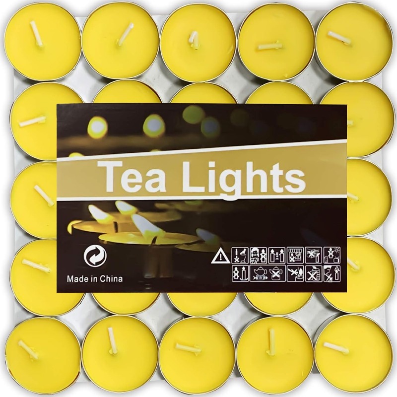 paquet de 50 bougies parfumées, petites bougies, sans fumée, sans gouttes et longue durée, mini bougies chauffe-plat pour l'ambiance, les dîners, les fêtes,...
