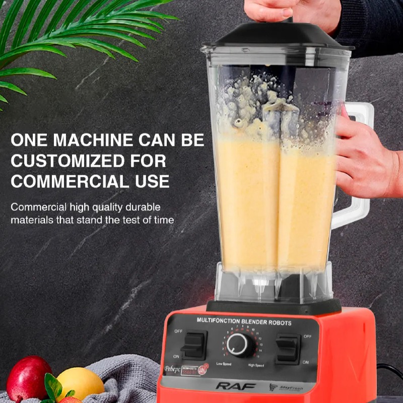Mixeur Haute vitesse doté de 6 lames en acier inoxydable, puissance 2000W et une capacité de 2L Pour faire vos Jus, Smoothie, couper vos fruits, légumes etc