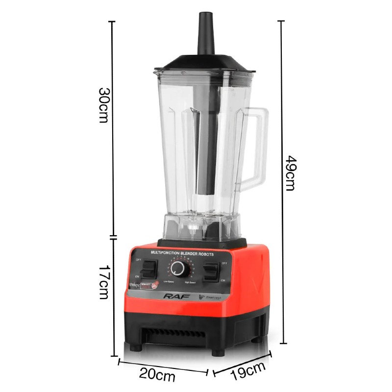 Mixeur Haute vitesse doté de 6 lames en acier inoxydable, puissance 2000W et une capacité de 2L Pour faire vos Jus, Smoothie, couper vos fruits, légumes etc