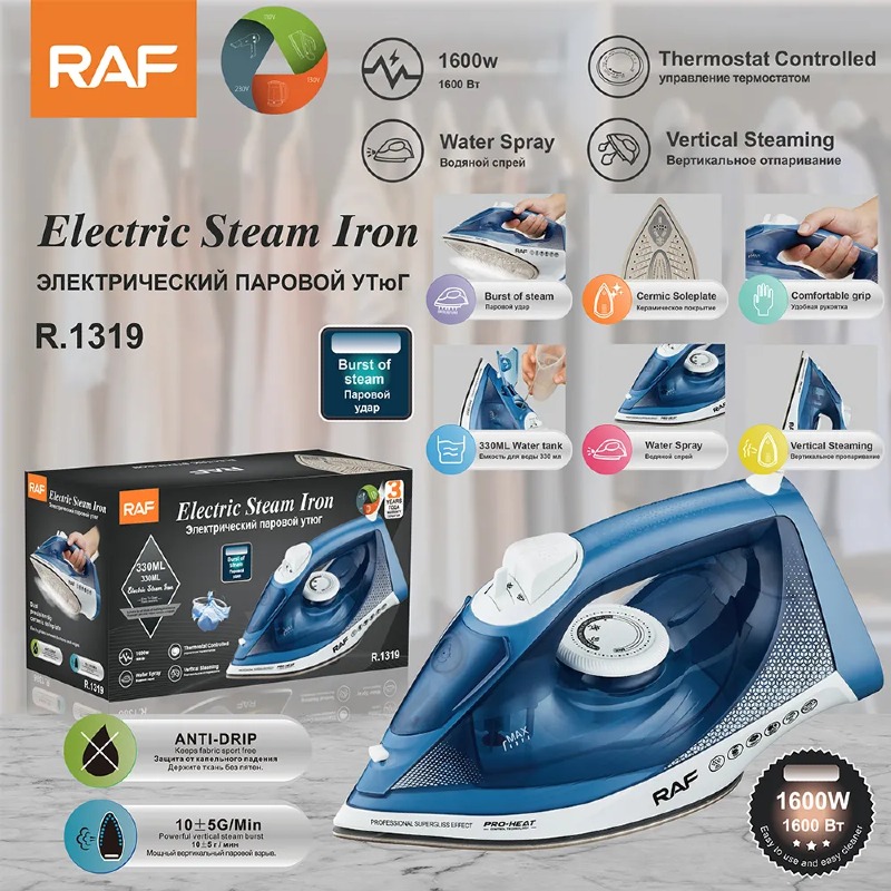 Fer à vapeur électrique à main Puissant 1600W semelle en céramique