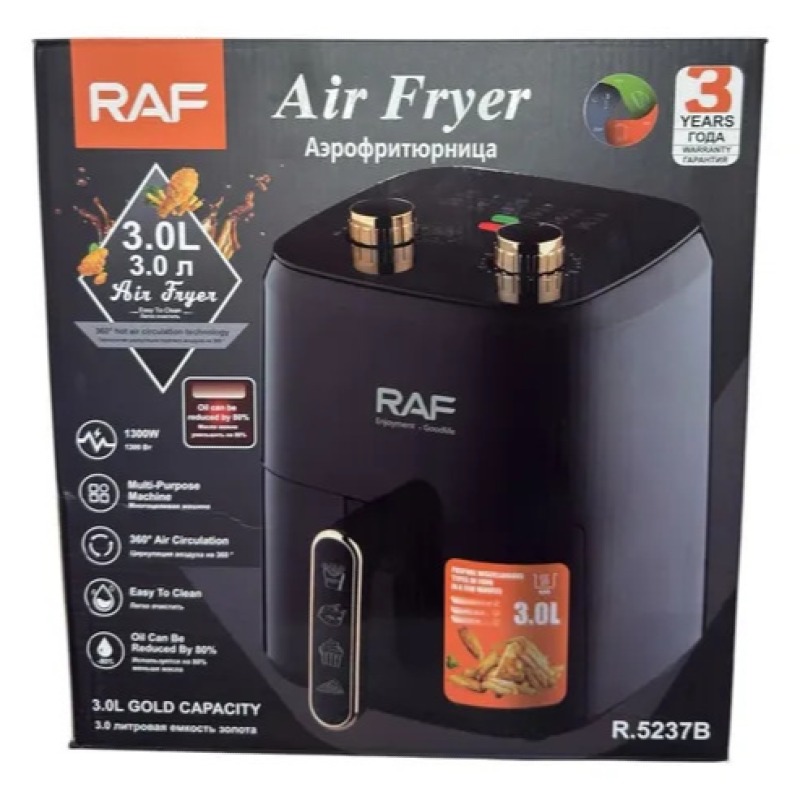 Friteuse à Air Chaud 3L 1300 Watt – Croustillant, Sain, Facile à Utiliser !