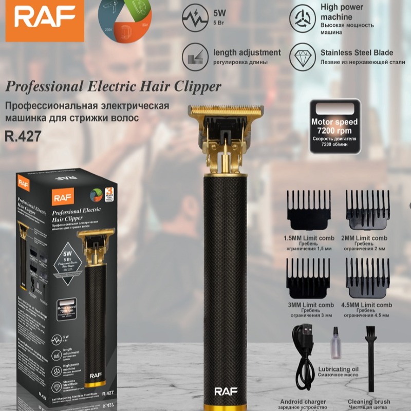 Tondeuse à Cheveux "ROYAL" Professionnelle MX888 – Rechargeable USB, Lame Céramique, Coupe Précise pour Hommes