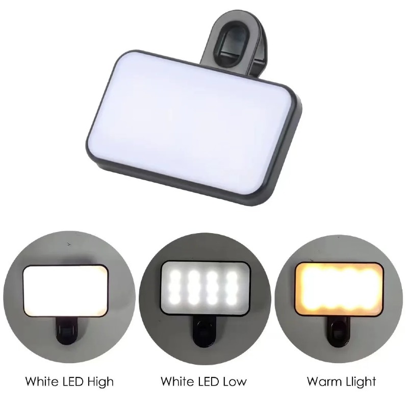 Mini lumière de remplissage pour vidéoconférence Selfie, Portable, 3 Modes, Rechargeable, luminosité réglable, pour téléphone Portable, ordinateur