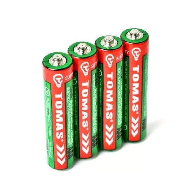 Lot de 12 piles AA de la marque Tomas utilisées dans de nombreux appareils tels que les télécommandes, les jouets, les horloges, et les lampes de poche.